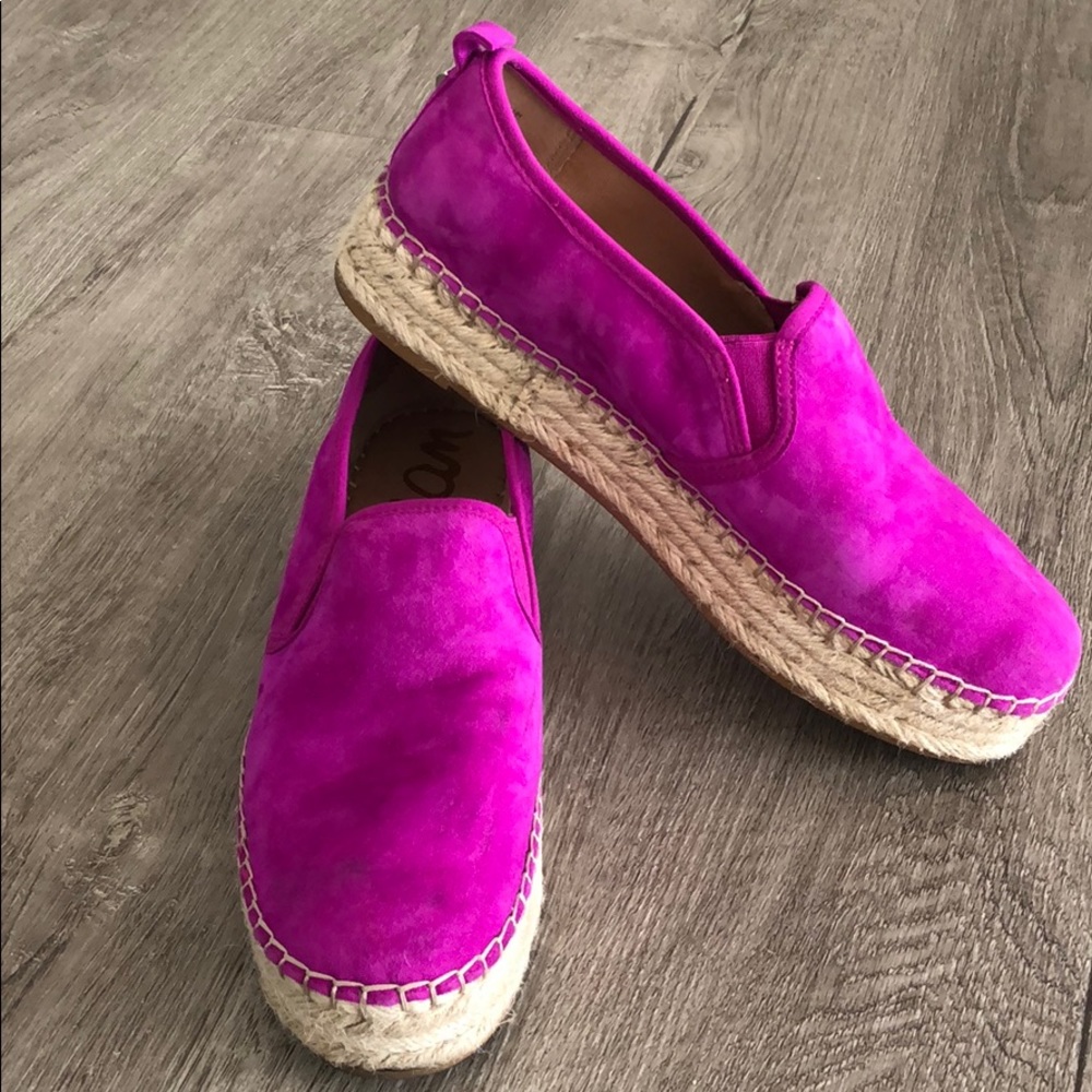 Sam Edelman Magenta Pink Suede Espadrilles